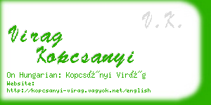 virag kopcsanyi business card